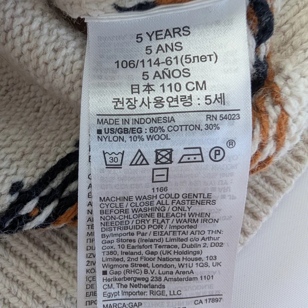 GAP Toddler Crew Neck Knit Sweater With Fair Isle Pattern